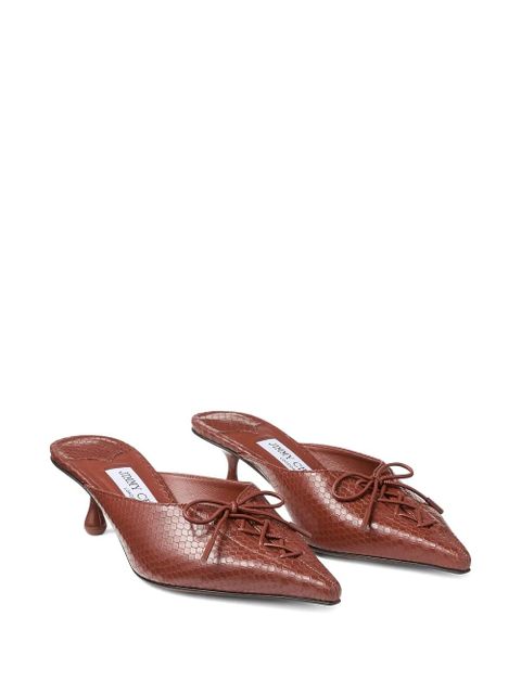 Jimmy Choo 50mm Scarlett lace-up pointed-toe mules - Brown - zdjęcie produktu nr 2
