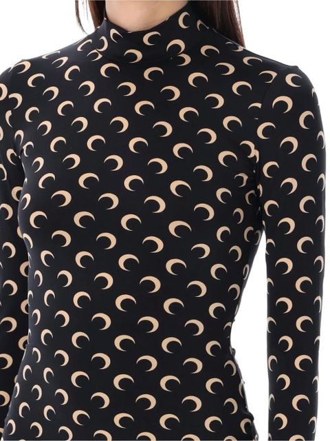 Marine Serre moon-print long-sleeve top - Black - zdjęcie produktu nr 2