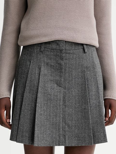 Marc O'Polo spódnica z dodatkiem wełny kolor szary mini rozkloszowana 510023720117 - zdjęcie produktu nr 1