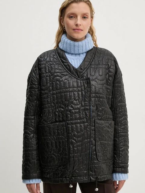 MUNTHE kurtka dwustronna TIMOTHIE damska kolor czarny przejściowa oversize 243153524343