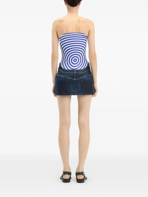 Jean Paul Gaultier The Curved denim mini skirt - Blue