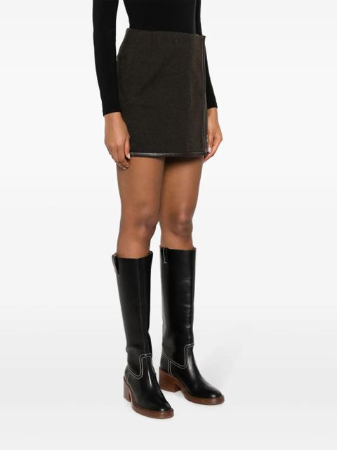 Golden Goose high-waisted virgin-wool skirt - Brown