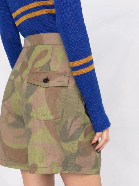 Marni all-over print shorts - Green