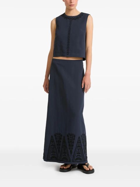 Yves Salomon embroidered top - Blue - zdjęcie produktu nr 2