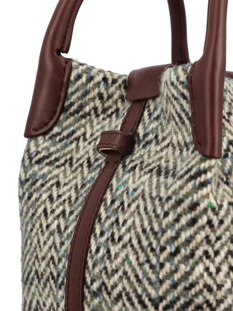 Loro Piana mini Bale herringbone-pattern tote bag - Grey