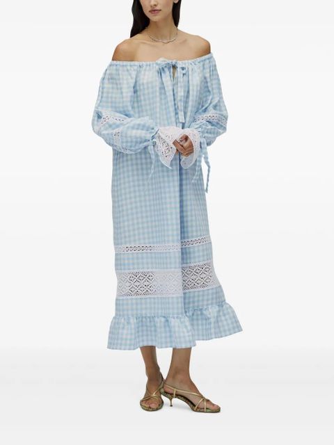 Sleeper checked midi dress - Blue