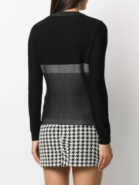 Off-White crew-neck ribbed-knit jumper - 1001 BLACK WHITE