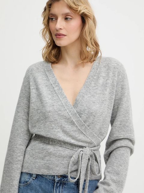 Marc O'Polo kardigan z dodatkiem wełny kolor szary 5000007333