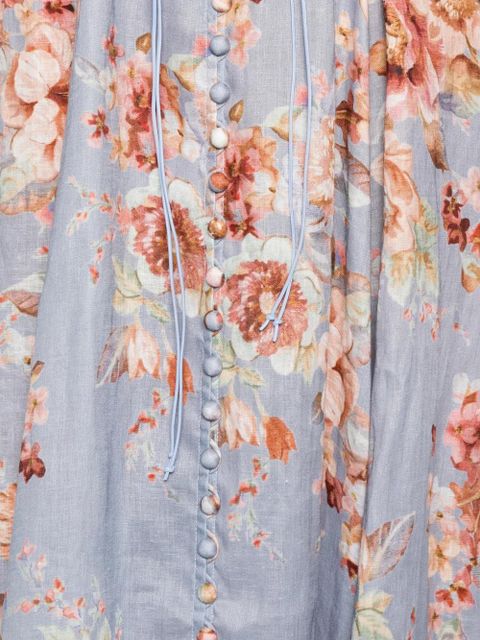 ZIMMERMANN Awaken Billow floral midi dress - Blue