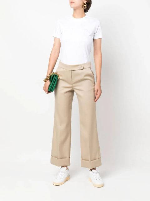 Lanvin logo-embroidered round-neck T-shirt - White - zdjęcie produktu nr 2