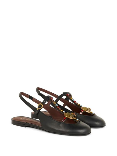 ETRO rhinestones slingback leather sandals - Black - zdjęcie produktu nr 2