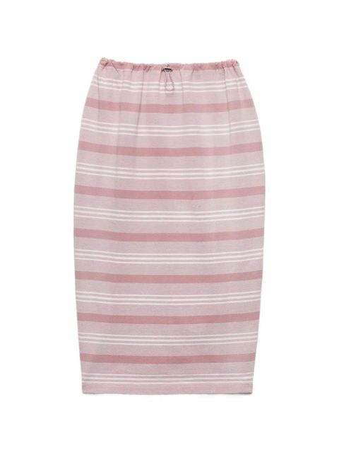 Prada striped-detail midi skirt - Pink - zdjęcie produktu nr 1