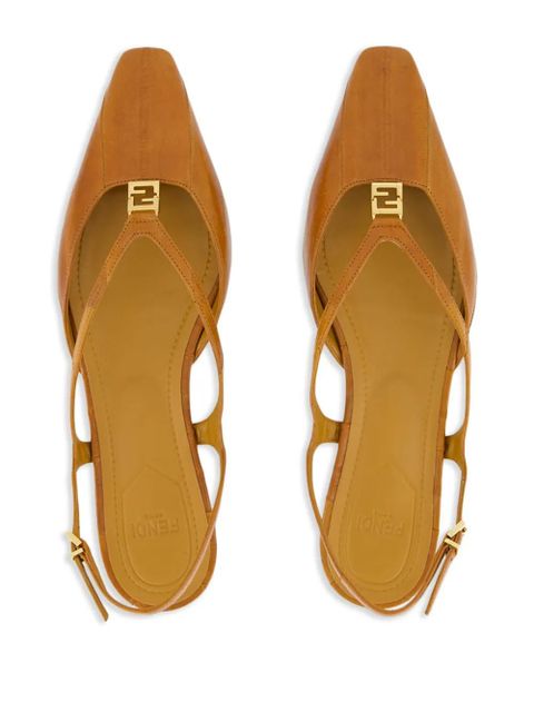 FENDI FFold flat pumps - Brown