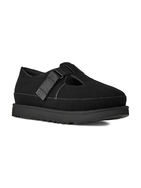 UGG półbuty zamszowe Goldenstar Mary Jane damskie kolor czarny na platformie 1171506.BLK