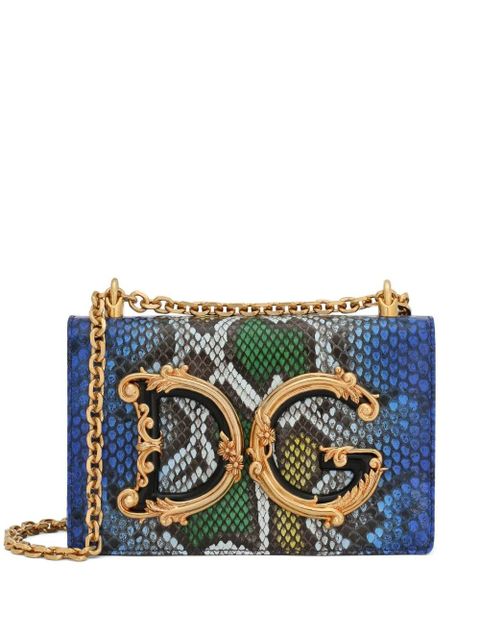 Dolce & Gabbana DG Girls python-effect crossbody bag - Blue - zdjęcie produktu nr 1