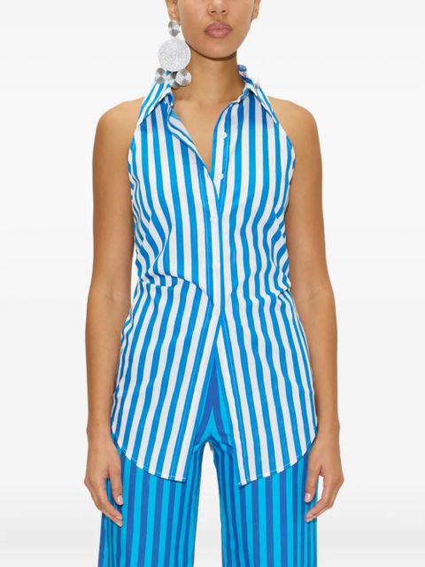 Simon Miller Loch stripe sleeveless shirt - Blue