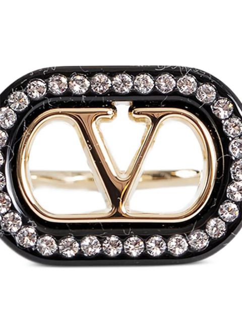 Valentino Garavani logo ovalette ring - Black - zdjęcie produktu nr 2