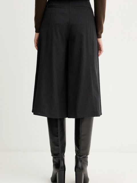 United Colors of Benetton spodnie z domieszką wełny damskie kolor szary szerokie high waist 4YVXDF0A9 - zdjęcie produktu nr 2