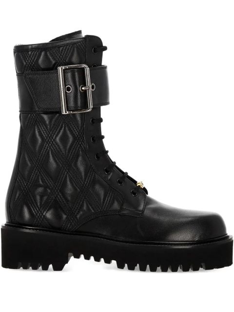 Valentino Garavani VLogo leather combat boots - Black - zdjęcie produktu nr 1