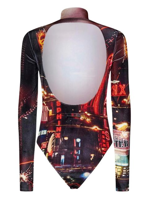 Jean Paul Gaultier The Velvet Pigalle high-neck bodysuit - Red - zdjęcie produktu nr 2