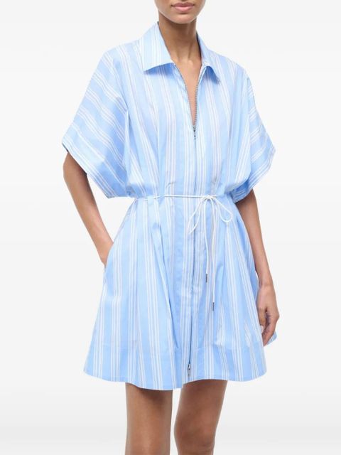 STAUD striped drawstring dress - Blue - zdjęcie produktu nr 1