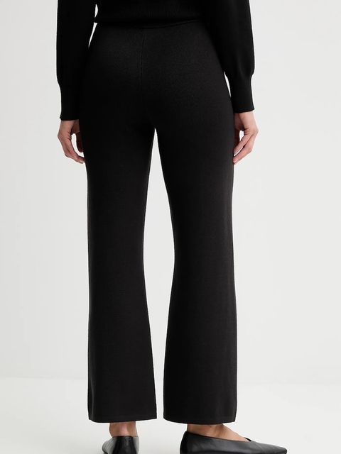 Calvin Klein spodnie damskie kolor czarny proste high waist LV044D368G