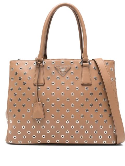 Prada Galleria eyelet-embellishment tote bag - Brown - zdjęcie produktu nr 1