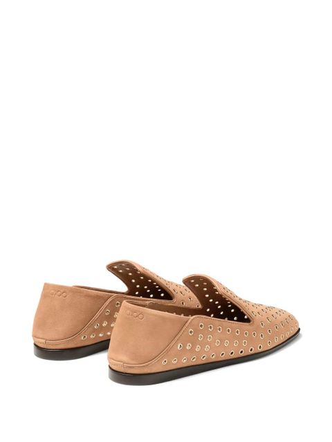 Jimmy Choo Eliot metal-eyelet loafers - Brown