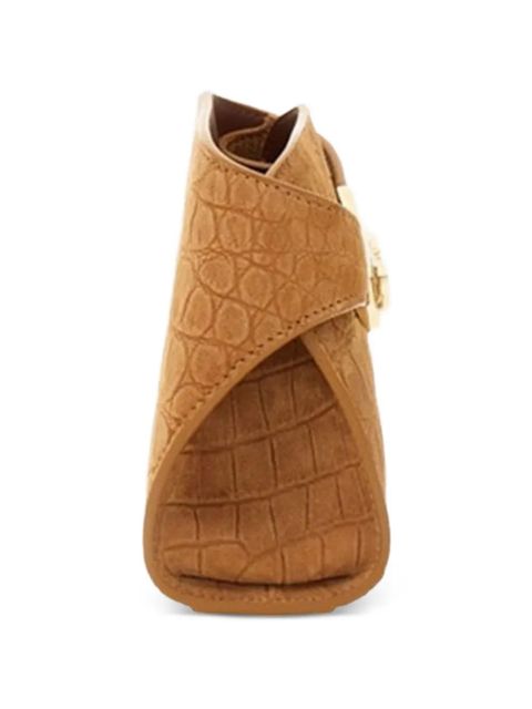 Ferragamo mini Hug embossed logo shoulder bag - Brown