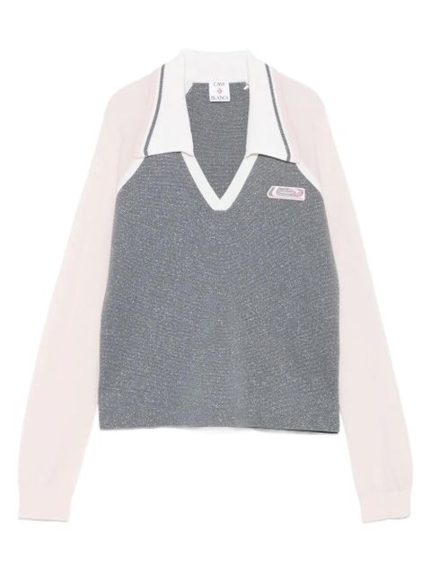 Casablanca Tennis long-sleeved polo top - Silver - zdjęcie produktu nr 1