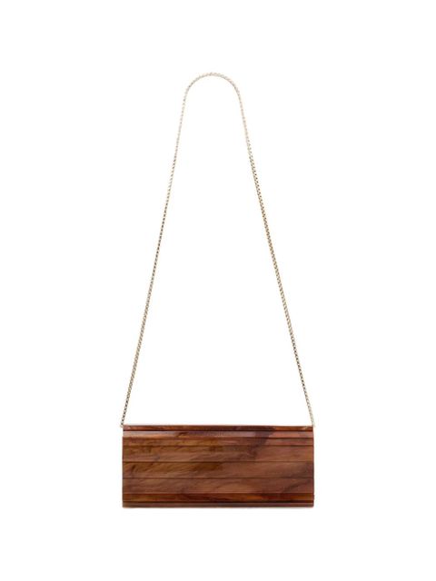 Jimmy Choo Sweetie ridged chain clutch bag - Brown - zdjęcie produktu nr 1