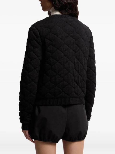 Moncler quilted heart-logo cardigan - Black