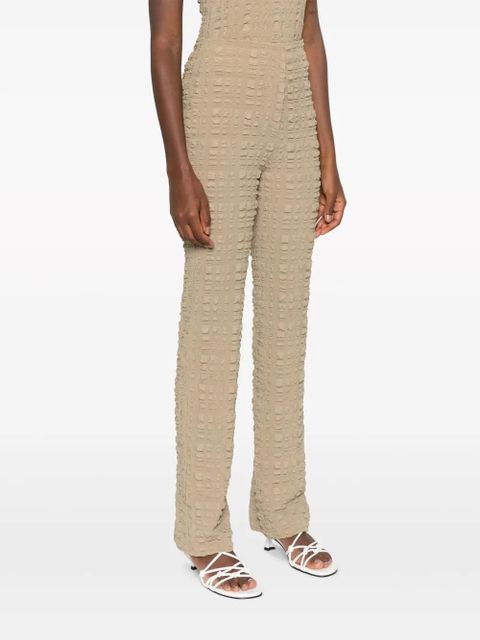 Nanushka Juna seersucker slim-fit trousers - Neutrals