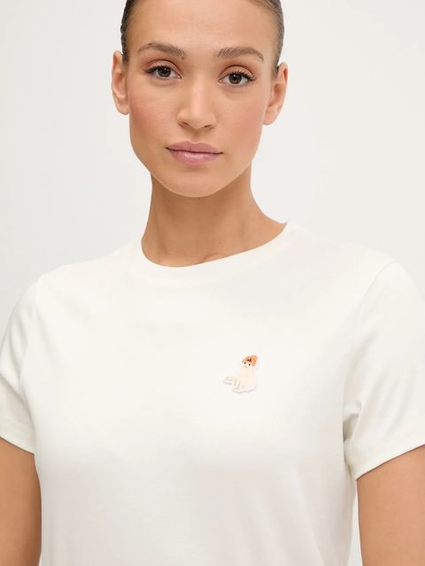 adidas t-shirt bawełniany Cat damski kolor beżowy JV8515