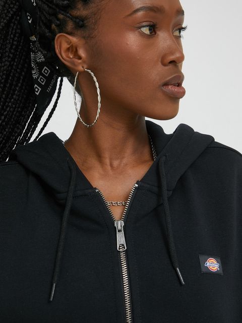 Dickies bluza damska kolor czarny z kapturem z aplikacją