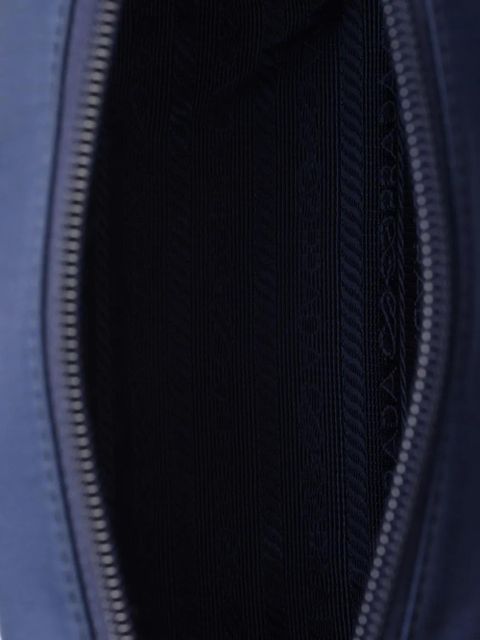 Prada logo-plaque make up bag - Blue