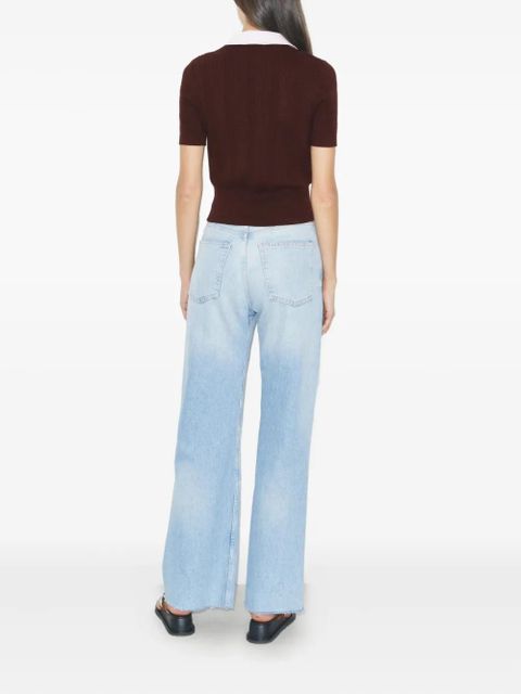 Tory Burch Pointelle polo sweater - Brown - zdjęcie produktu nr 2