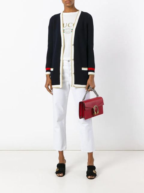 Gucci Embroidered oversize knit cardigan - Blue - zdjęcie produktu nr 2