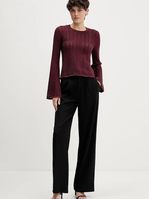 Sisley sweter bawełniany damski kolor bordowy lekki 1494M106O - zdjęcie produktu nr 2