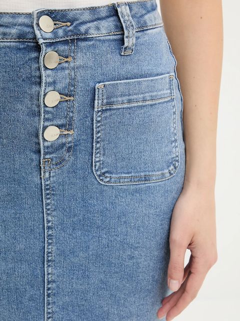 Answear.LAB spódnica jeansowa kolor niebieski mini ołówkowa