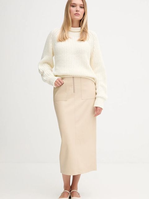 Marc Aurel spódnica kolor beżowy midi prosta 2330-2020-92699