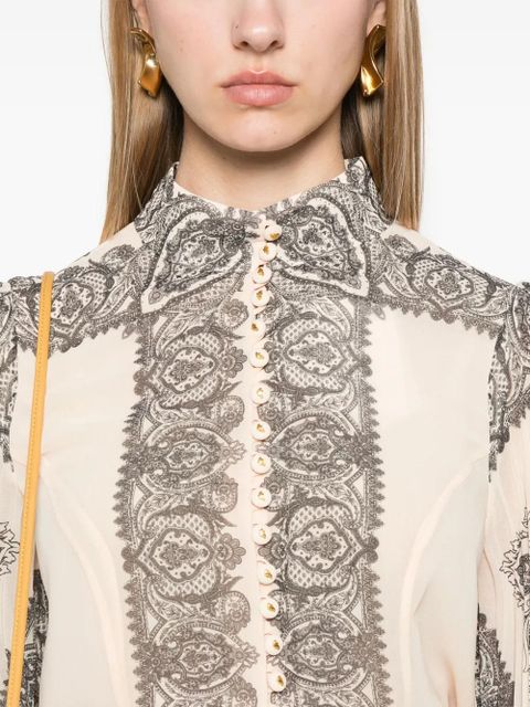ZIMMERMANN Sunray pleated blouse - Neutrals