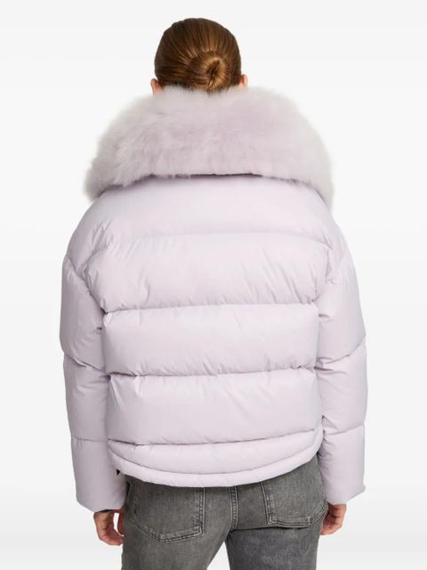 Yves Salomon removable-collar puffer jacket - Purple