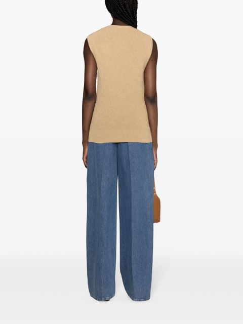 TOTEME V-neck terry-cloth vest - Neutrals