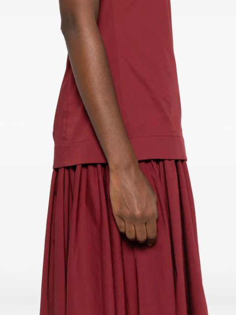 STAUD pleated spaghetti-strap maxi dress - Red