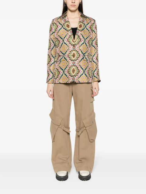 ETRO floral-print silk blazer - Green