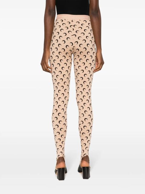 Marine Serre Fuseaux Moon recycled-jersey leggings - Neutrals