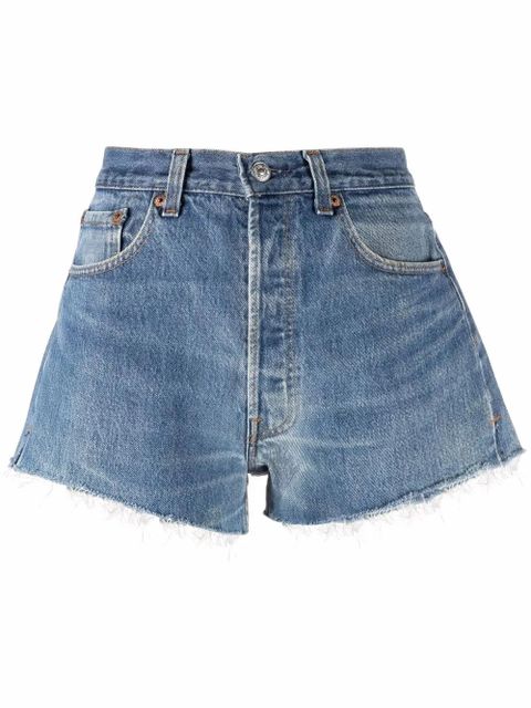 RE/DONE raw-edge denim shorts - Blue - zdjęcie produktu nr 1