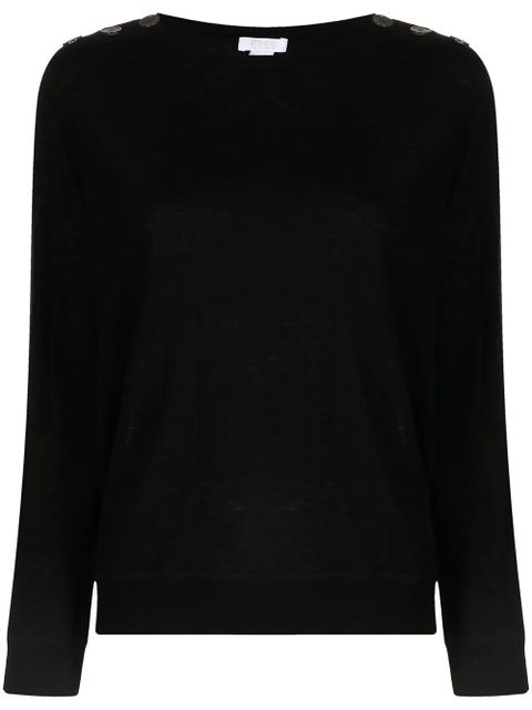 ERES buttoned shoulders jumper - Black - zdjęcie produktu nr 1