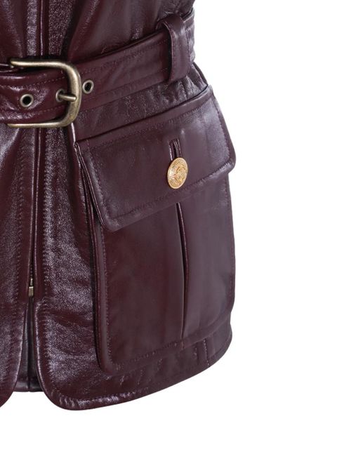 Chloé belted leather pocket vest - Purple